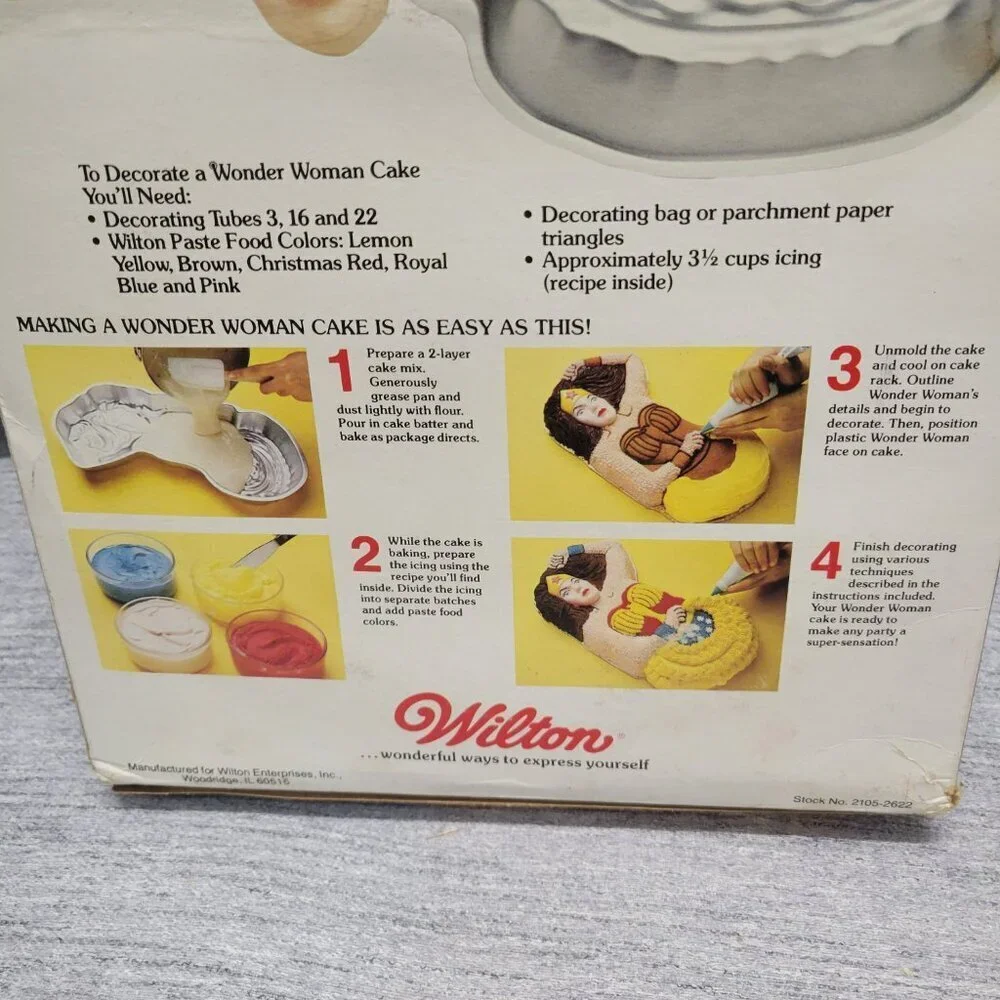 Vintage Wilton 1978 Wonder Woman Cake Pan Set
